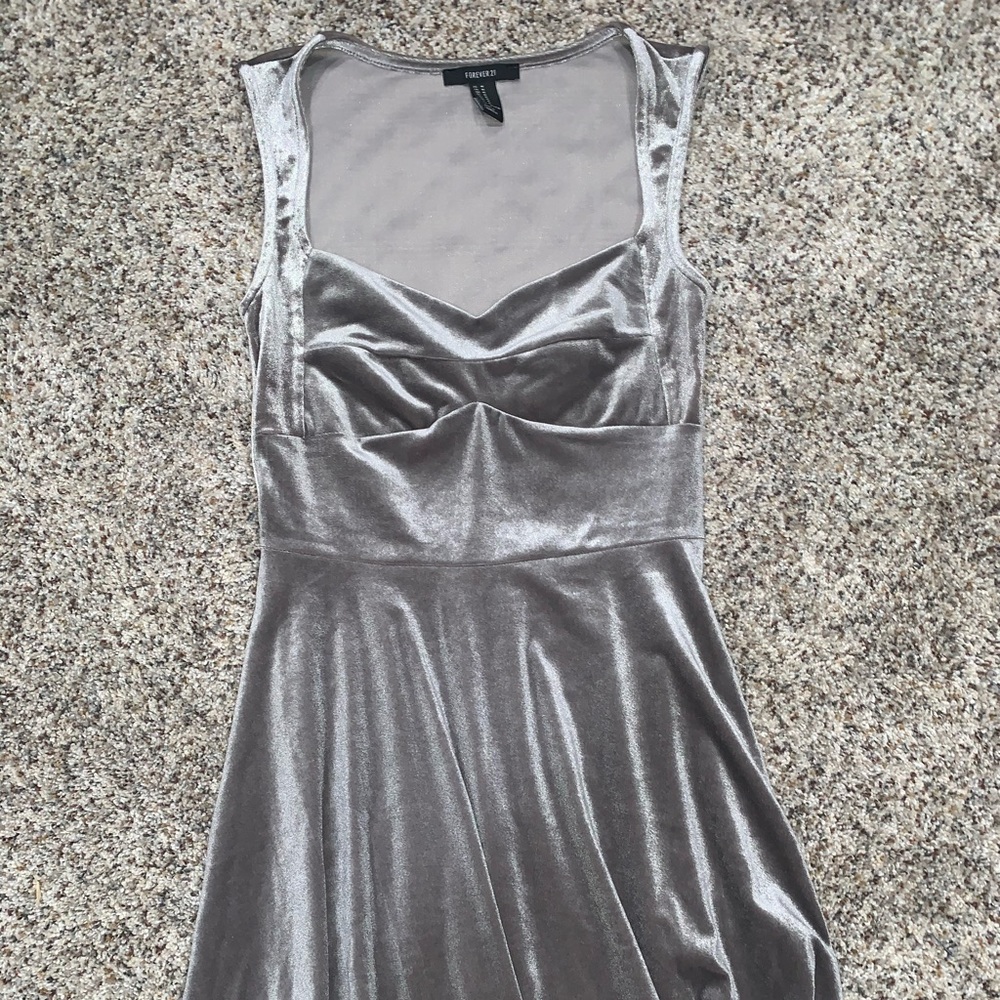 VELVET GRAY MINI DRESS